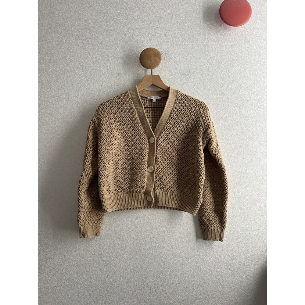 Madewell Open Stitch Crop Cardigan Sweater Size Small - Picture 1 of 8